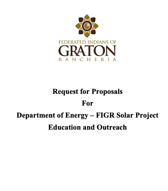 Request for Proposals For Department of Energy – FIGR Solar Project Education and Outreach